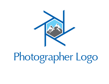 mountains in shutter outline photography logo