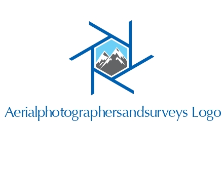 mountains in shutter outline photography logo