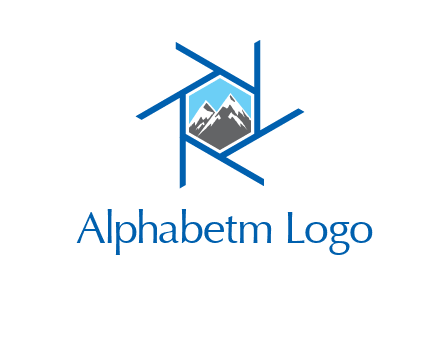mountains in shutter outline photography logo