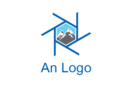 mountains in shutter outline photography logo