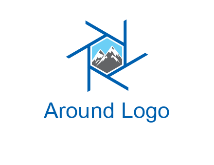 mountains in shutter outline photography logo