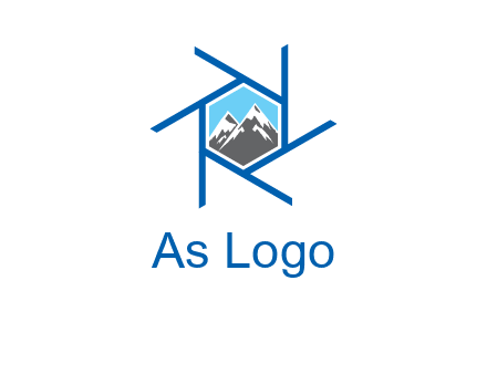 mountains in shutter outline photography logo