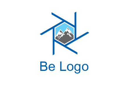 mountains in shutter outline photography logo
