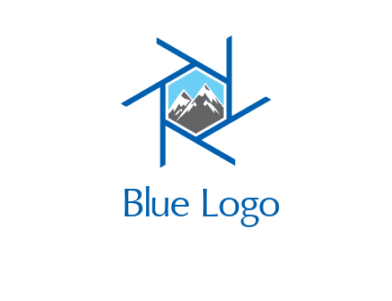 mountains in shutter outline photography logo