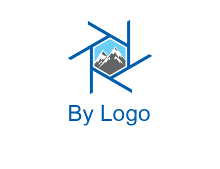mountains in shutter outline photography logo