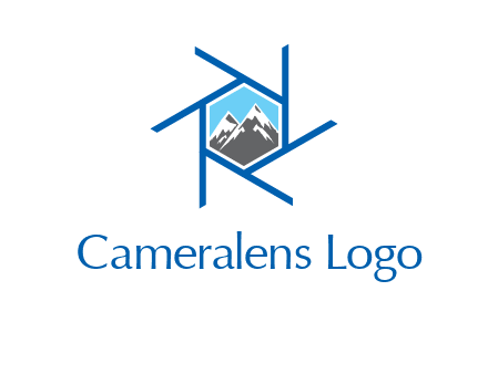 mountains in shutter outline photography logo