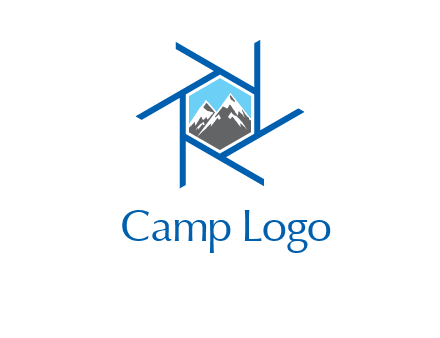 mountains in shutter outline photography logo