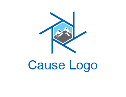 mountains in shutter outline photography logo