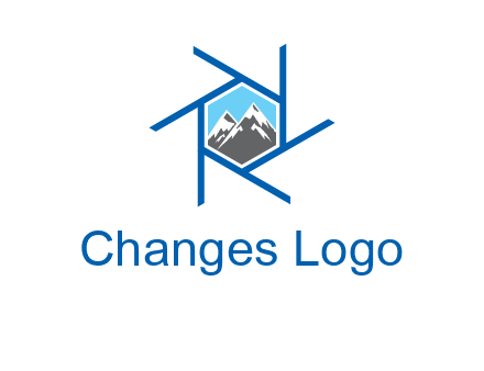 mountains in shutter outline photography logo