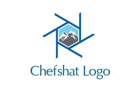 mountains in shutter outline photography logo