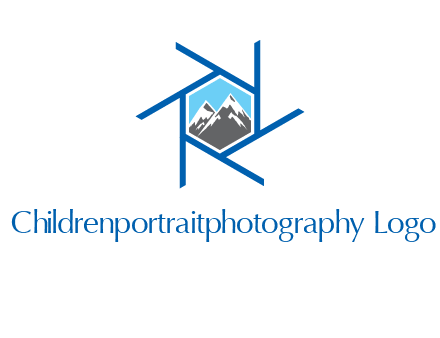 mountains in shutter outline photography logo