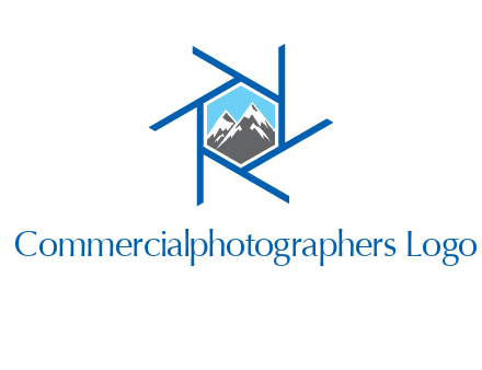 mountains in shutter outline photography logo