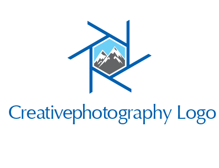 mountains in shutter outline photography logo