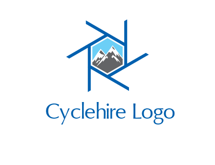 mountains in shutter outline photography logo