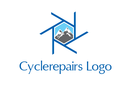 mountains in shutter outline photography logo