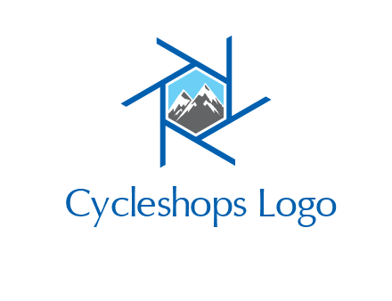 mountains in shutter outline photography logo
