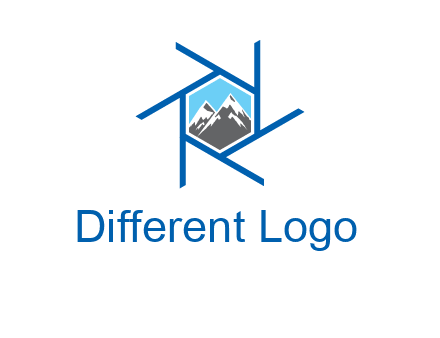mountains in shutter outline photography logo