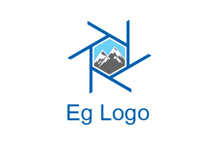 mountains in shutter outline photography logo