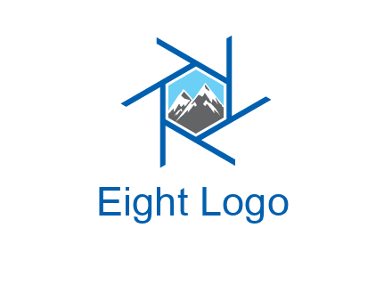 mountains in shutter outline photography logo