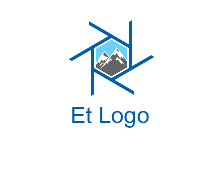 mountains in shutter outline photography logo