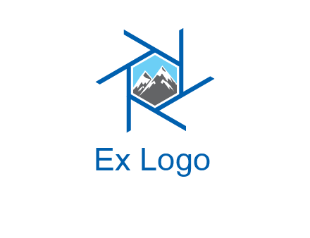 mountains in shutter outline photography logo