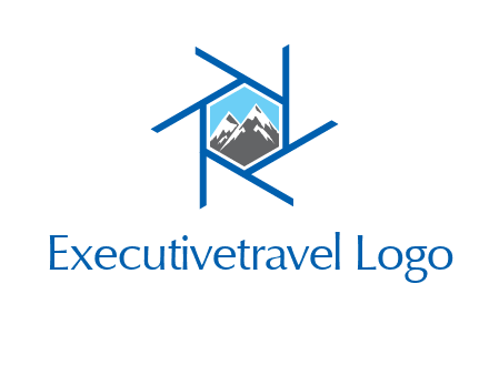 mountains in shutter outline photography logo