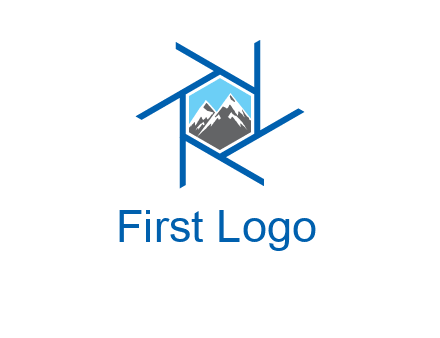 mountains in shutter outline photography logo
