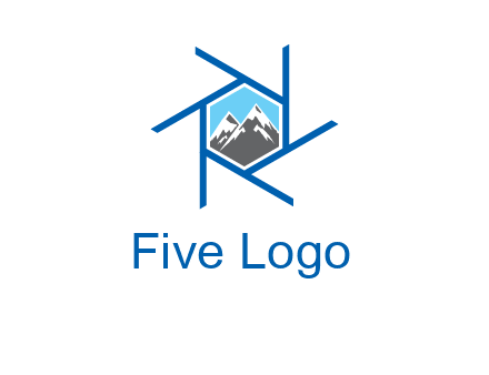 mountains in shutter outline photography logo