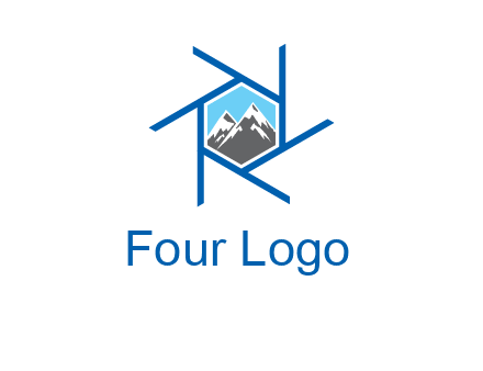 mountains in shutter outline photography logo