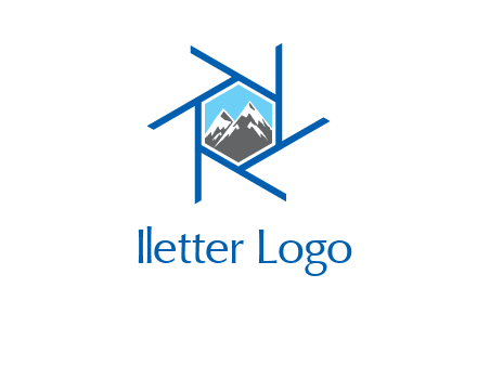 mountains in shutter outline photography logo