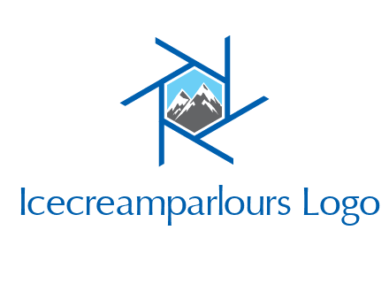 mountains in shutter outline photography logo