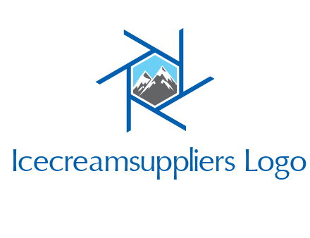 mountains in shutter outline photography logo