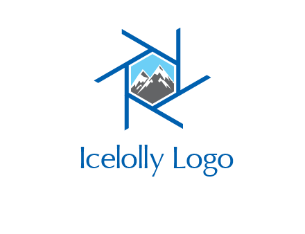 mountains in shutter outline photography logo