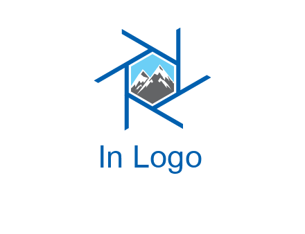 mountains in shutter outline photography logo