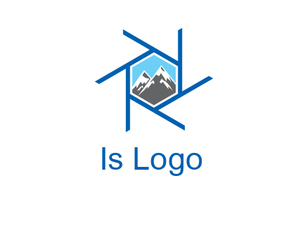 mountains in shutter outline photography logo