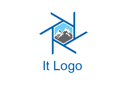 mountains in shutter outline photography logo