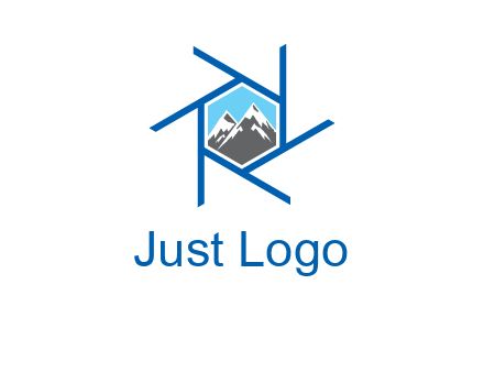 mountains in shutter outline photography logo