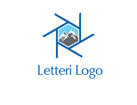 mountains in shutter outline photography logo