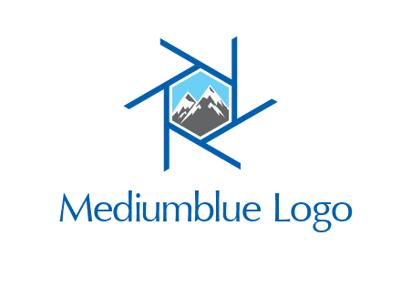 mountains in shutter outline photography logo
