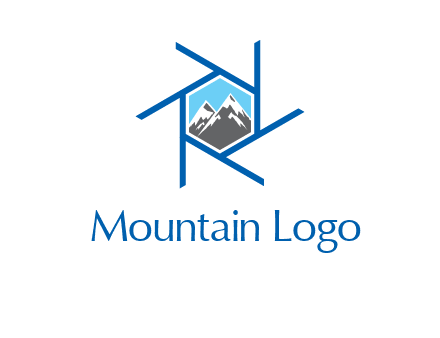 mountains in shutter outline photography logo