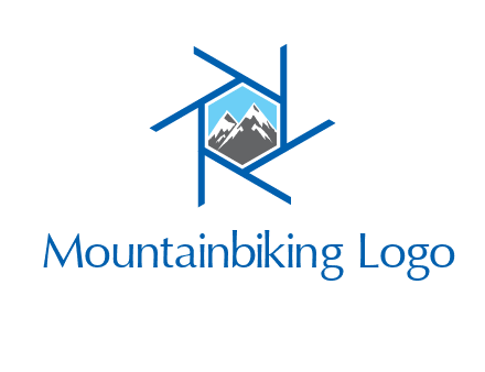 mountains in shutter outline photography logo