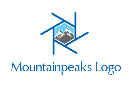 mountains in shutter outline photography logo