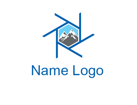 mountains in shutter outline photography logo