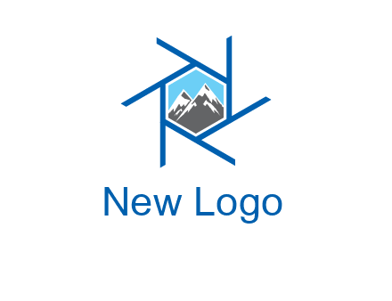 mountains in shutter outline photography logo