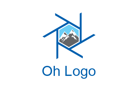 mountains in shutter outline photography logo