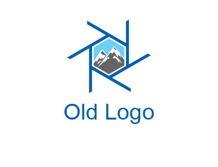mountains in shutter outline photography logo