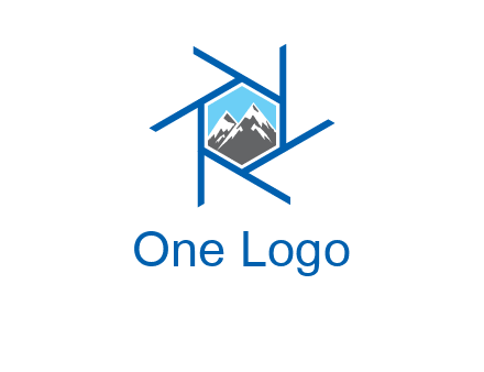 mountains in shutter outline photography logo
