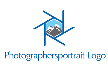 mountains in shutter outline photography logo
