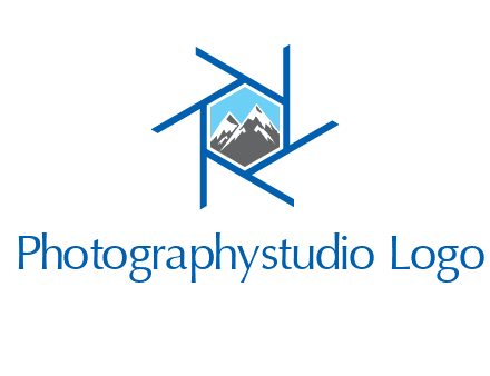 mountains in shutter outline photography logo