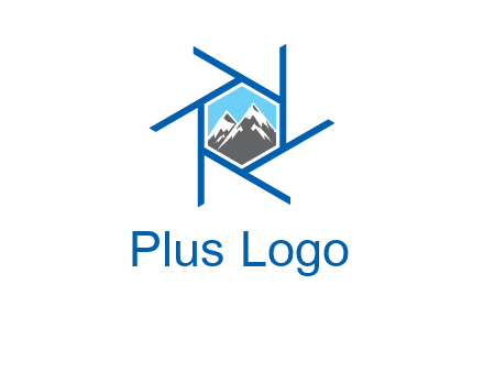 mountains in shutter outline photography logo